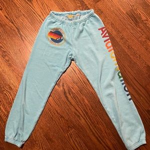 Blue aviator nation sweatpants